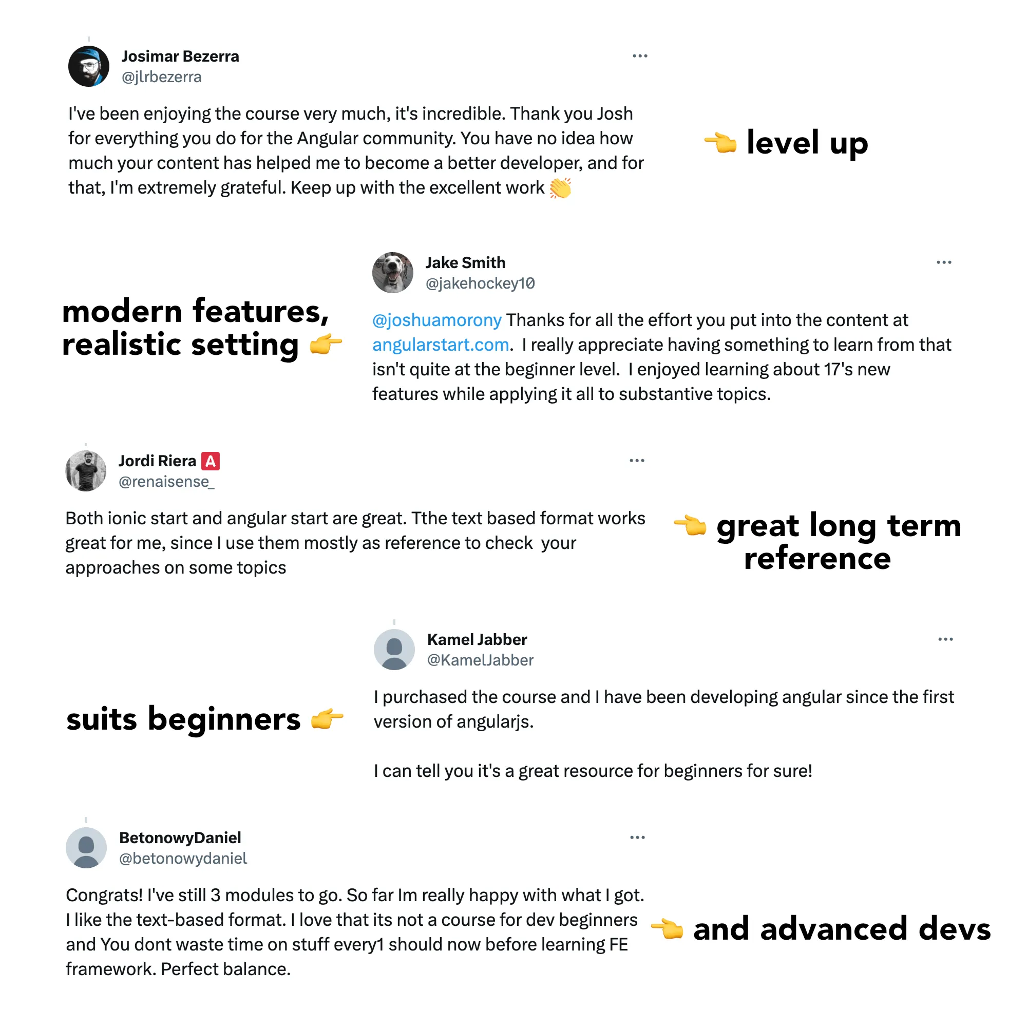 Testimonials for angularstart.com