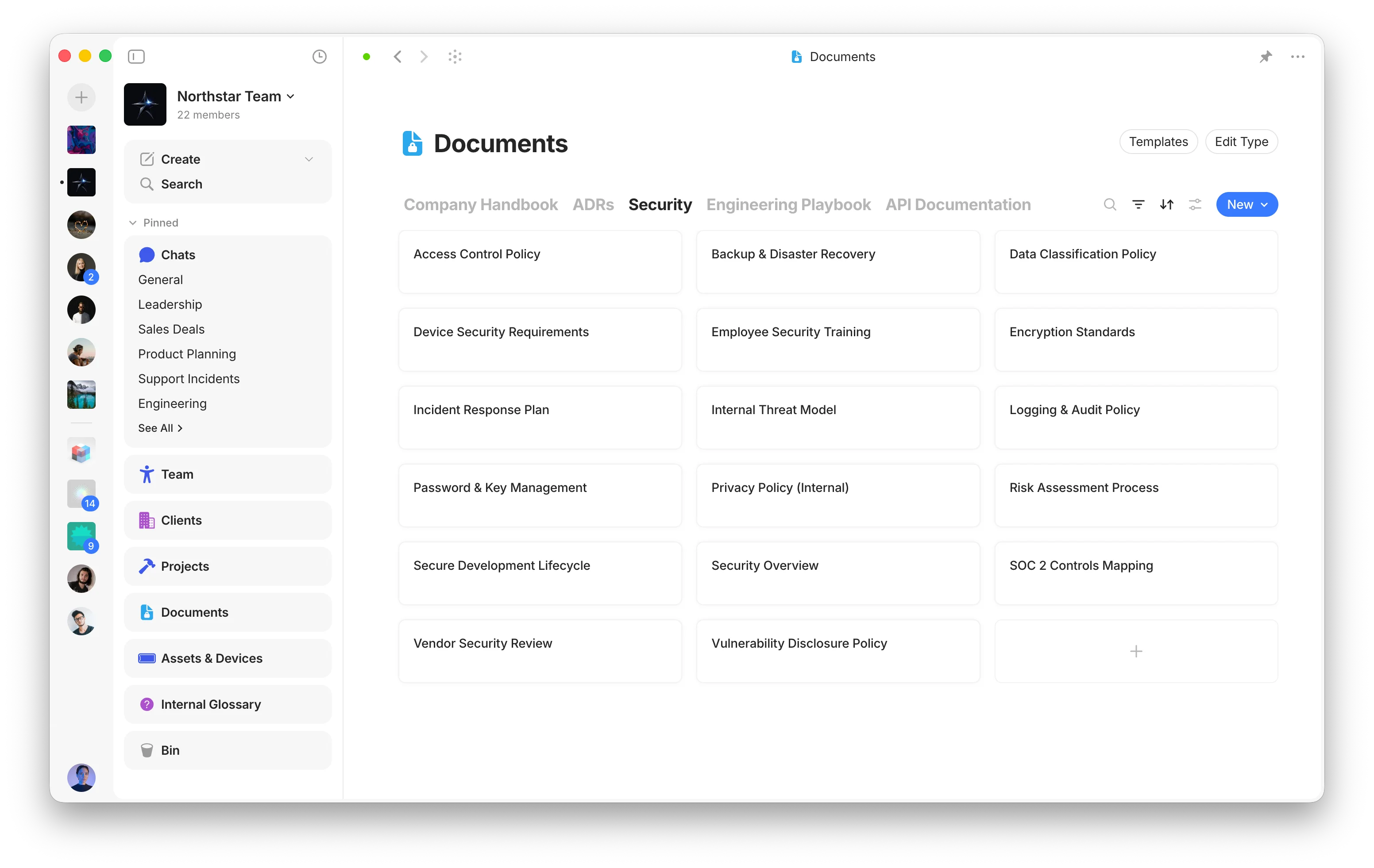 Documents view