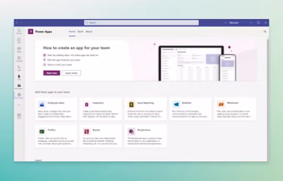Microsoft Power Apps landing page