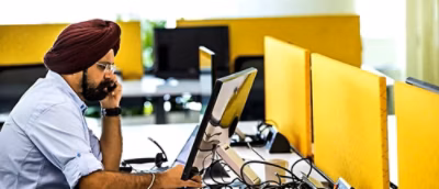 A person using a computer.