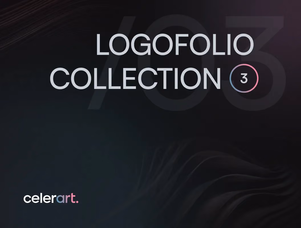 Modern creative studio logofolio collection 3 cover by Celerart, design and development showcase.