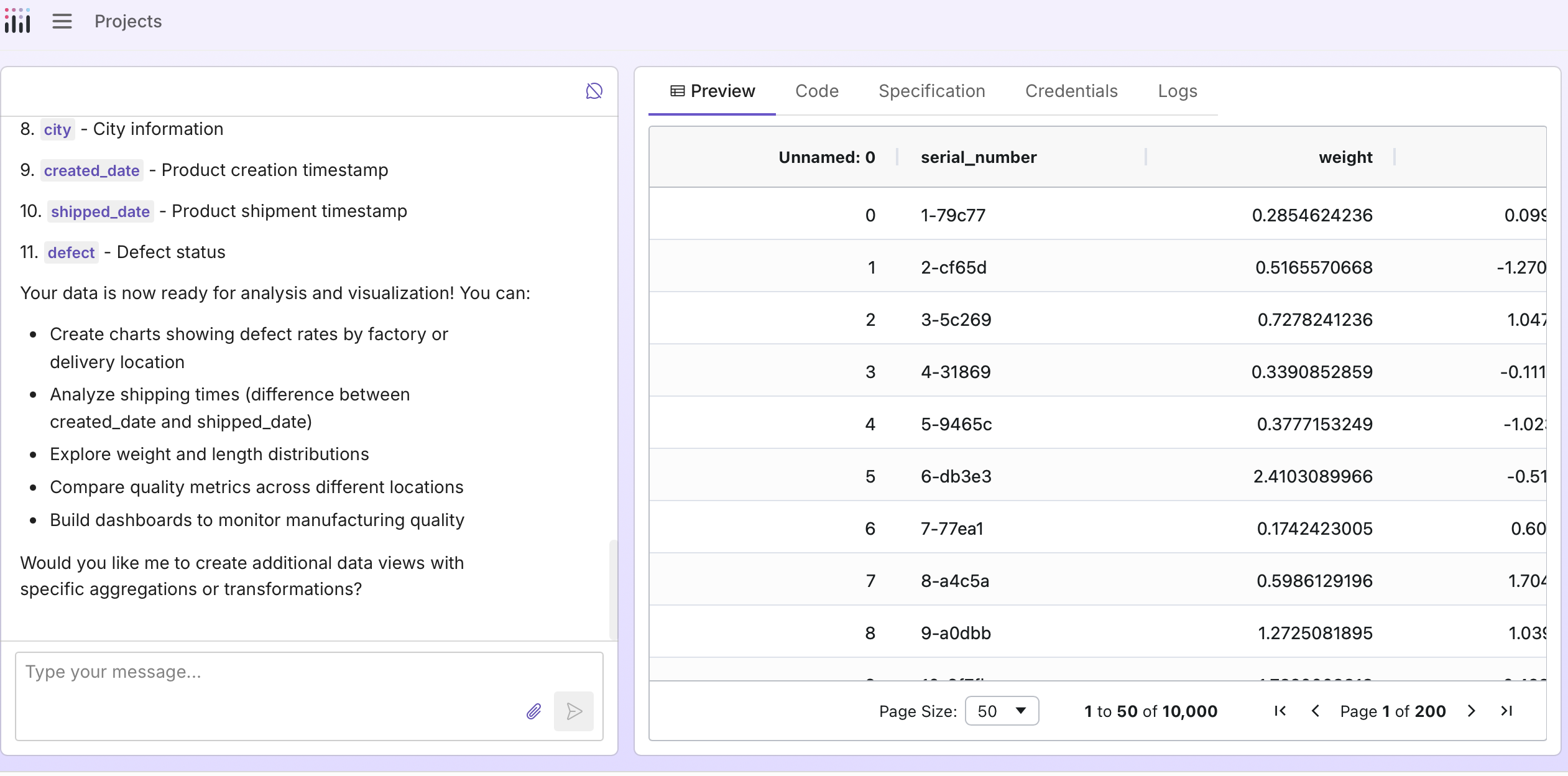Upload a file or use sample data