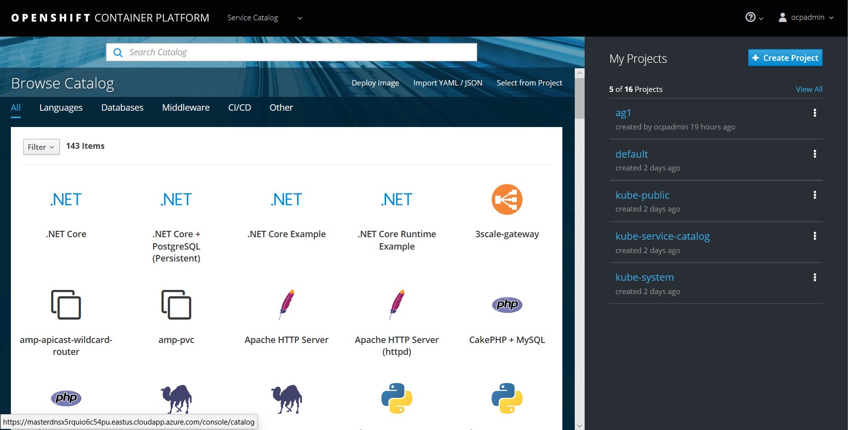 OpenShift Master Console