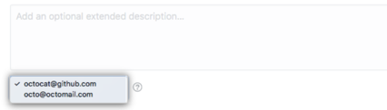 Choose commit email addresses